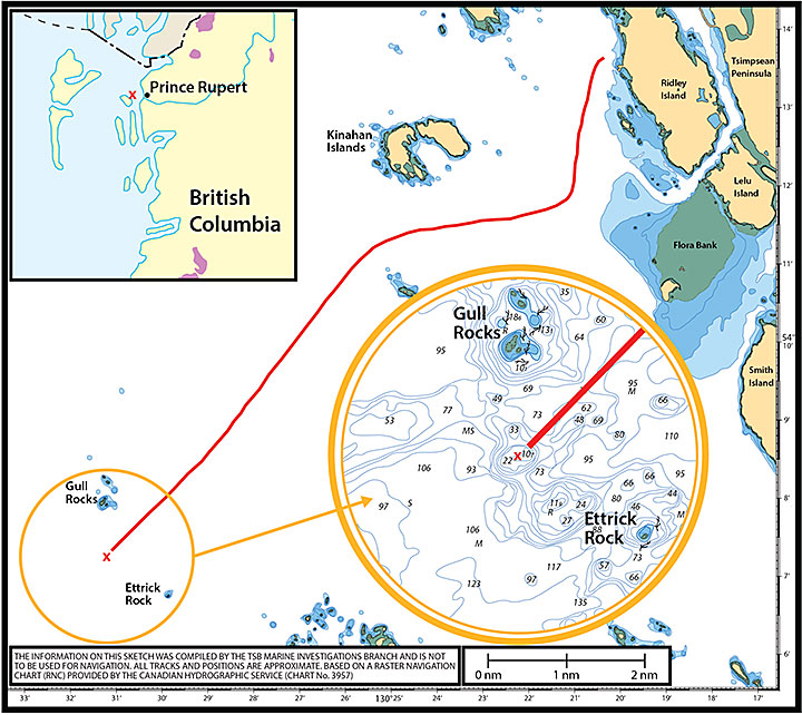 Map of the area of the occurrence