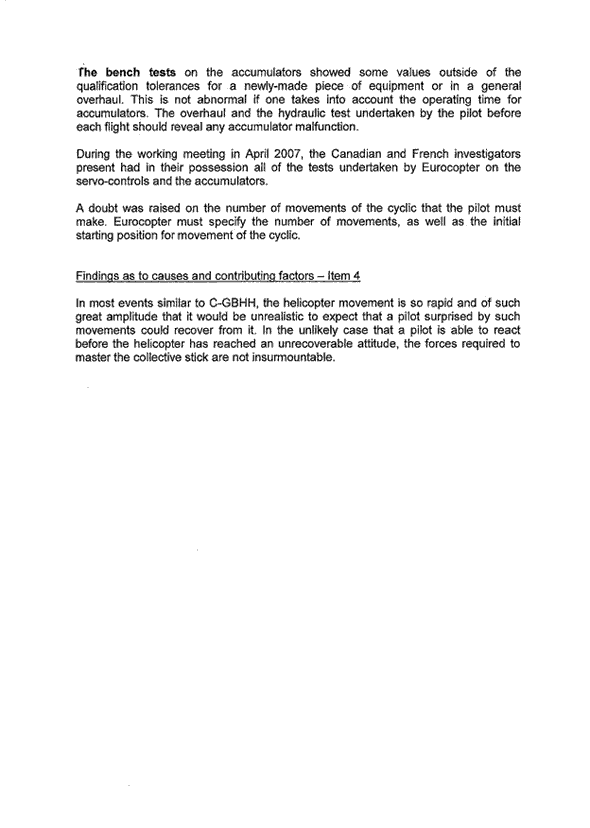 Annexe A - Observations techniques du Bureau d'Enquêtes et d'Analyses pour la Sécurité de l'Aviation Civile (Ce document n'existe pas en français)