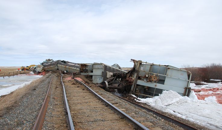 Photo 1. Vue vers l'est du site de déraillement